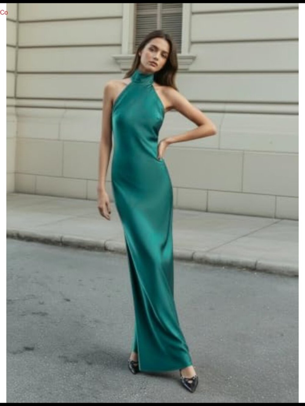Satin Halter Formal Maxi Dress High Neck Backless Wedding Guest - Picture 4 of 6